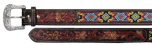 Twisted X Men’s Red Floral Beaded Belt (30" - Fits 28" Waist)2