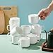 BTaT- Porcelain Stackable Coffee Mugs, 12 Pack, 12 oz, White, Ceramic Coffee Cups, Dishwasher and Microwave Safe, Christmas Gifts