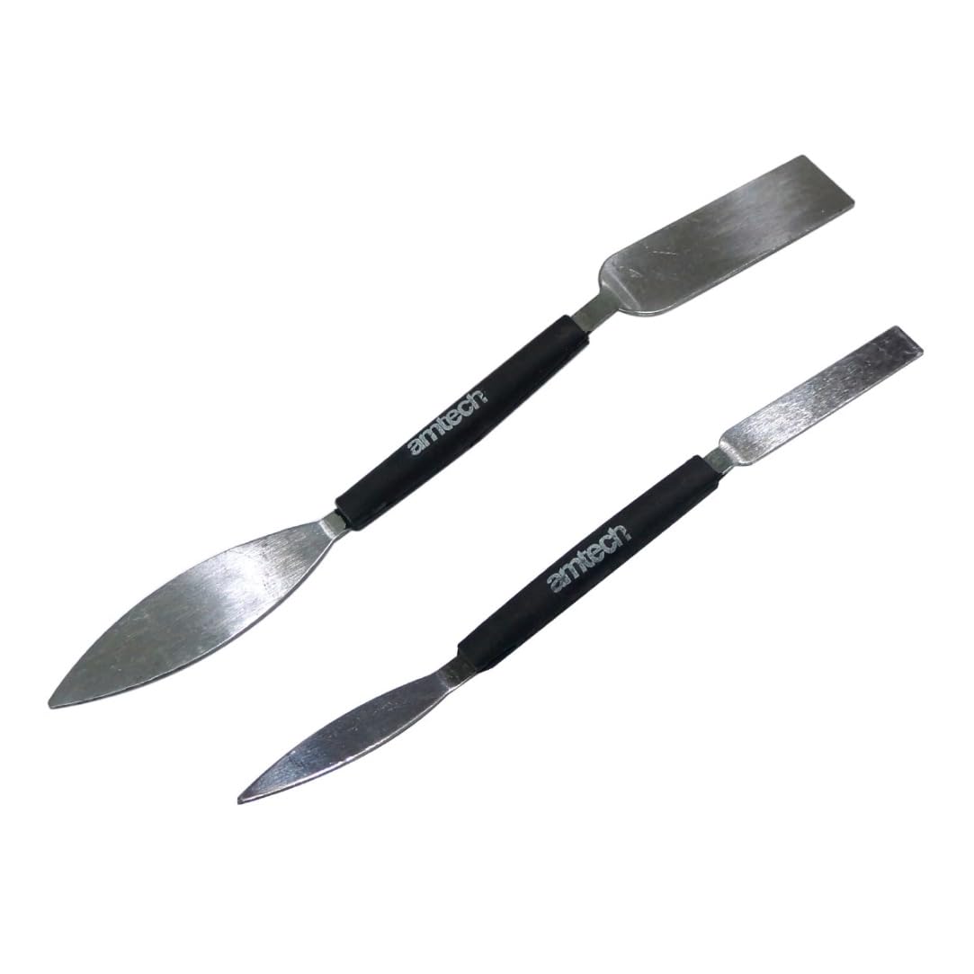Amtech - Plastering Trowel Set with Trowel Cement Tool and Profiling Tool for Repointing, Patching, or Decorative Edge Work, Durable Heat-Treated Carbon Steel, Dual-Profile Design, Non-Slip Grip (2pc)