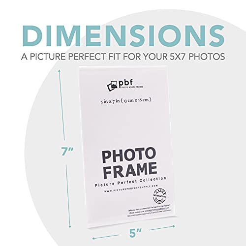Photo Booth Frames - 5X7 Inch Clear Acrylic Display, Slanted Back Vertical Standing Plastic Picture Or Display Sign Holder With Inserts - 12 Count #TOP5