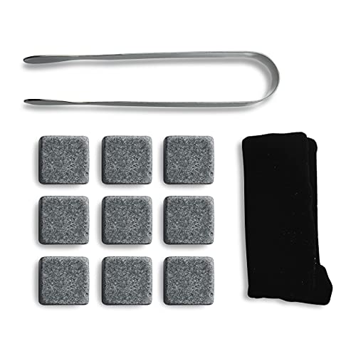 Quiseen Set Of 9 Grey Beverage Chilling Stones [Chill Rocks] Whiskey Stones For Whiskey And Other Beverages thumb #7