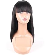 Half Wigs for Black Women with Drawstring and Combs Medium Length Synthetic Straight Japanese Fib...