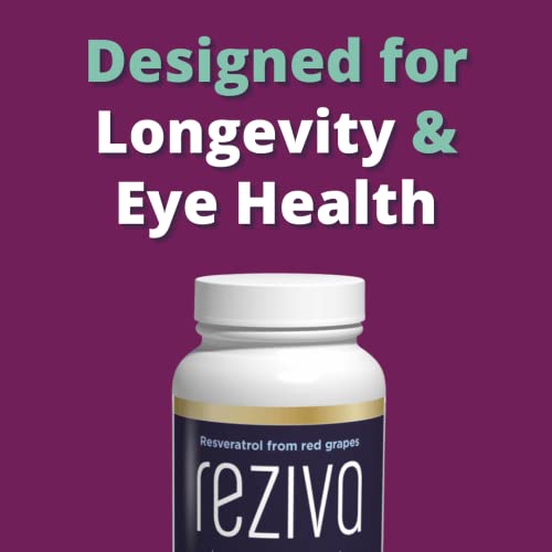 Reziva Resveratrol Supplement - Ultra High Potency & Doctor Formulated - Transresveratrol Supplements - Grapeseed With Resveratrol - For Longevity, Eye Health And, Overall Well-Being - 30 Veg Capsules #TOP1