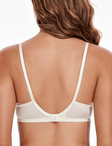 Image of Wingslove Women's Sexy 1 /2 Cup Lace Bra Balconette Mesh Underwired Demi Shelf Bra Unlined See Through Bralette