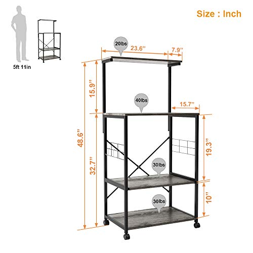 Bestier Kitchen Baker's Rack Kitchen Stand Utility Storage Shelf