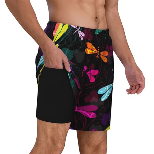 Short de bain libellule homme séchage rapide pour natation