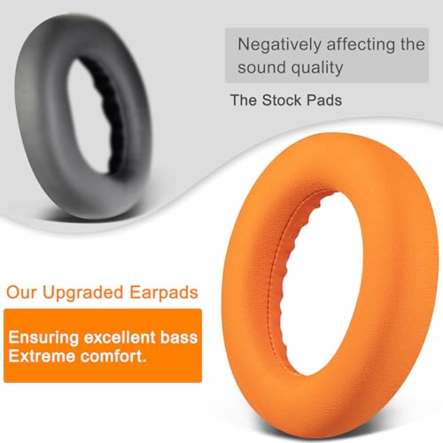 Image of SOULWIT Replacement Earpads for Bose QC Ultra /New QuietComfort Ultra(2nd Gen) Wireless Headphones, Ear Pads Cushions with Softer Protein Leather, High-Density Noise Isolation Foam - Orange
