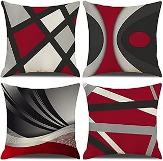Pack of 4 Home Sweet Home Decorative Throw Pillow Covers Modern Cotton Linen Cushion Covers Pillow Cases for Couch Sofa Bed Car Living Room Home Decor 18X18 Inches /45x45cm
