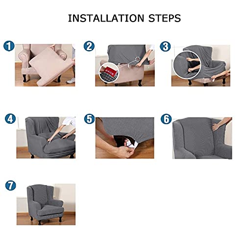 Highdi 2-Pezzi Copripoltrona con Orecchie Elasticizzato, Velluto di Lusso Copridivano con Fodera