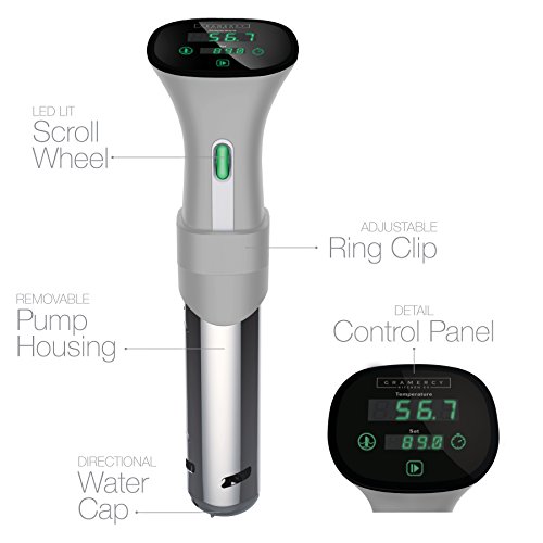 Sous Vide Immersion Circulator Cooker | UPGRADED - Only machine with DELAY-START Timer | Simplest to use & clean, set & go out of the box | BONUS Velvet Storage Sleeve & e-Recipe Book FREE - Thumbnail 4