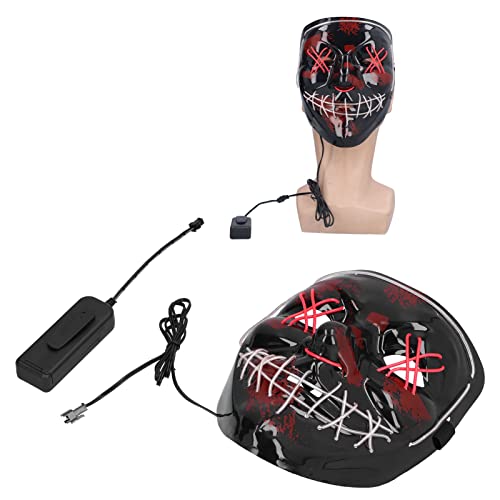 Máscara de Halloween, máscara brilhante de Halloween com 3 modos, máscara de purga, máscara de luz,