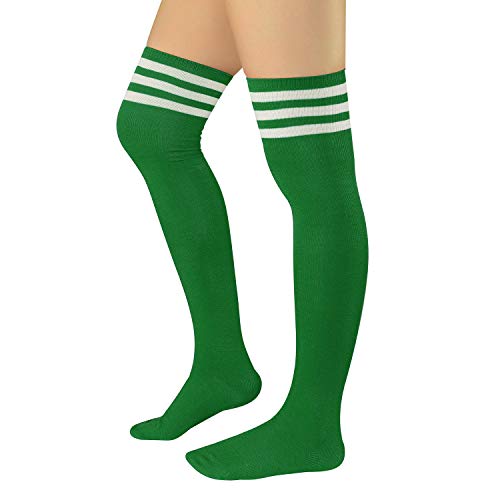 Image of Century Star Womens Casual Stripes Thigh High Long Socks-Thin Over the Knee High Stocking Thigh High Tights Boot Socks