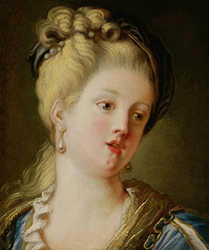 Tableau toile Fragonard portrait de jeune femme 60x90cm haute qualité