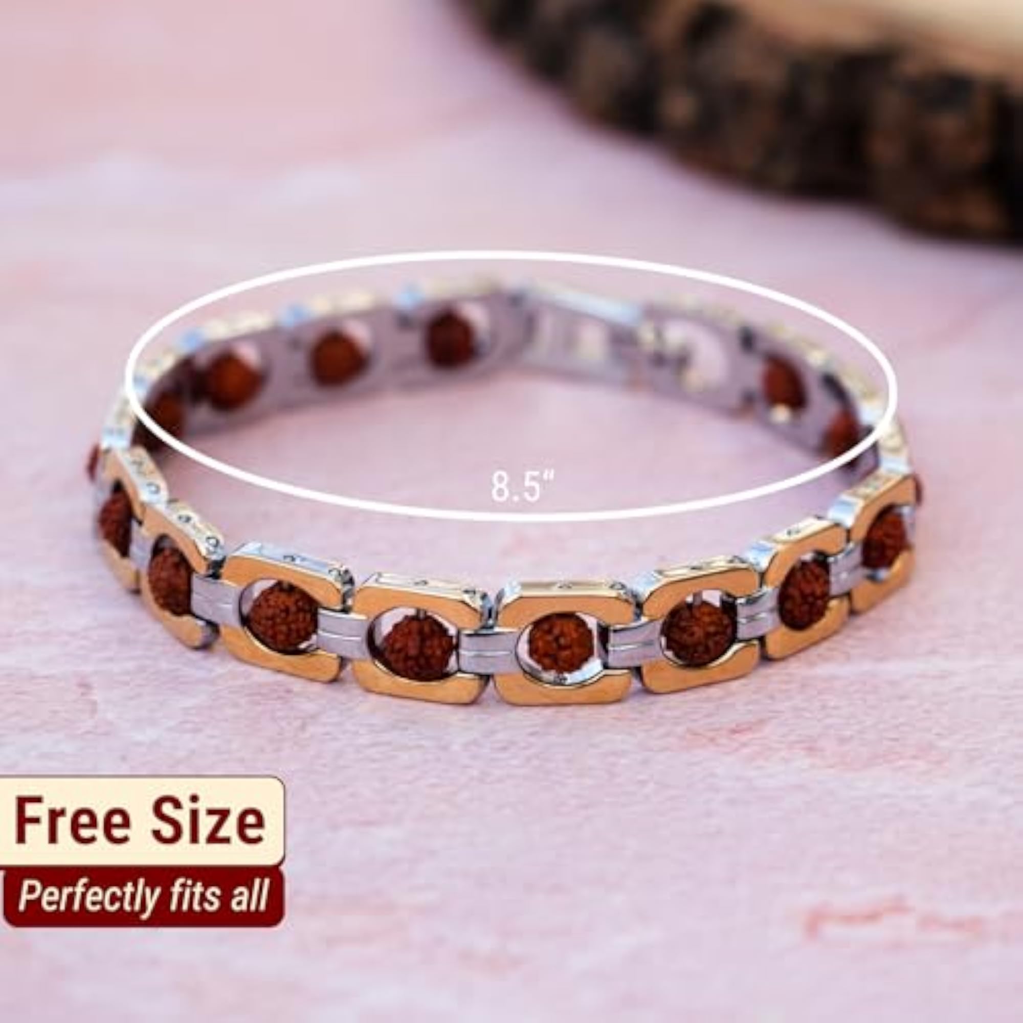 Plated DuoTone Rudraksha Bracelet, Spiritual Protection Gift