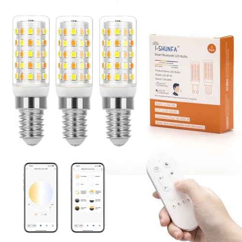 Ampoules LED E14 variables 4W commande double Bluetooth et télécommande blanc réglable lot de 3