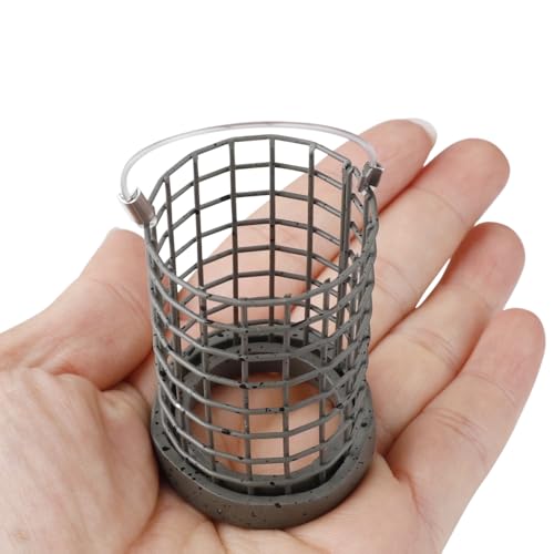 UAERSCH 5pcs Metal Bait Cage European Style 30g-60g Bait Cage Fishing Accessories All Metal Cylindrical Feeder Fishing (30g(1oz))