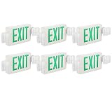 SPECTSUN 6 PACK led Exit Sign with Emergency Light, Green Emergency Exit Lights with Battery Backup-