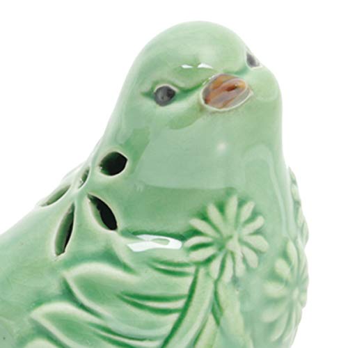 Pássaro Decorativo de Cerâmica Leaf Lyor Verde 9.5x6.5x6.5cm