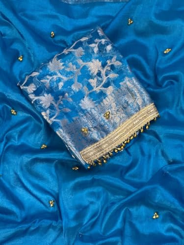 RB ZIVA teal banarasi silk saree – image 3