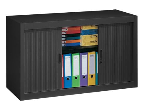 Générique Armoire Basse à Rideaux démontables Hauteur de Bureau 70 x 120 cm (Noir)