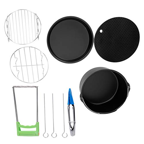 Fryer Pizza Pan, Fryer Grill Pan Fryer Grill Accessory Kit Easy to Clean Reusable Fryer Accessory for Kitchen for 7‑Inch Kitchen Electric Fryer