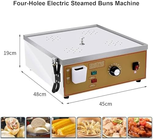Commercial Electric Steamed Bun Machine, 6-Hole Food Steamer, Adjustable 30-110°C, Independent Water Control, Ideal for Kitchen Cooking & Delicious Dishes