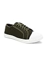 SHOECUBE Casual Lace-Up Sneakers with Textured Fabric Upper and White Contrast Sole for Everyday Use gallery image
