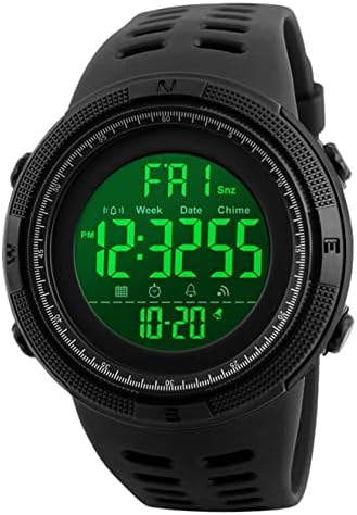 Men's Wristwatches - 50M Waterproof Digital Sports Watches with Black Dial LED with Alarm/Countdown/Stopwatch/12/24H for Men Birthday Christmas Gifts