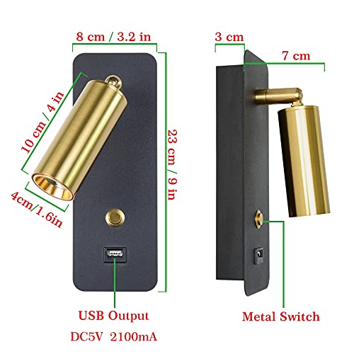 Luces de pared LED con interruptor perfectas para leer en la cama 7