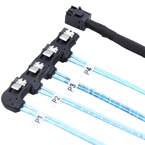 Cable Mini SAS HD a 4 SATA Ángulo Recto 1m miniatura 5