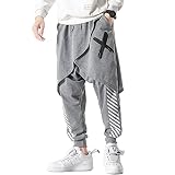 PDTXCLS Men's Jogger Drop Crotch Pants Sweatpants Fashion Hip Hop Baggy Gypsy Harem Trousers (Medium