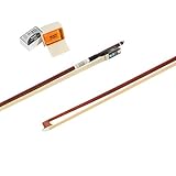 MI&VI Music Pernambuco Violinenbogen (1/4 Größe, mit Kolophonium für Bogenhaare und Ebenholzfrosch, ausbalanciert, leicht, echtes mongolisches Pferdehaar, Violine 1/4)