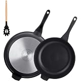 Stone&Stone Sartén Inducción Antiadherente 32 cm con Tapa, PFOA ni PTFE + Cuchara