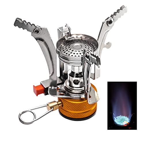 Bobtbt Backpacking Stove Portable Camping Stove Hiking Stove Backpack Stove Canister Stove Compact Camping Stove With Piezoignition Support Wind-Resistance For Outdoor Camping Hiking Cooking (Orange)