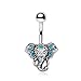 Tribal Elephant Head Navel Ring 316L Surgical Steel 14G