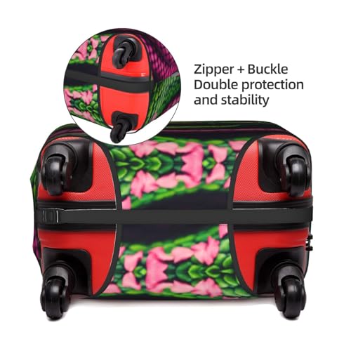 Housse de valise serpent vert blanche taille S pour voyage - 4