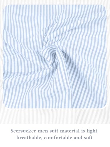 Men Seersucker Suit Jacket Summer Beach Wedding Striped Blazer Slim Fit Sport Coats Suits Jackets Wedding Prom Tuxedo3