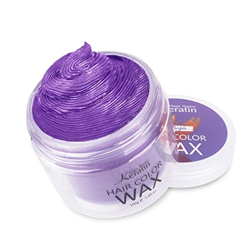 Tinte para el cabello Magic Master Keratin Temporary Frisur Crema Instant Color Tono para Hombres y Mujeres Fiestas, Festival, Cosplay(Denim Azul) (Morado, 100g)