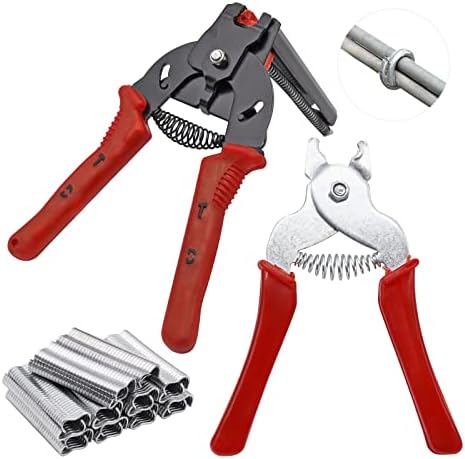 Pince à Anneau Avec 1200 M Clips Agrafes Pince à Anneau De Porc Pince Pour Grillage Pince A Grillage Pour Cages Pour Animaux De - Jardin