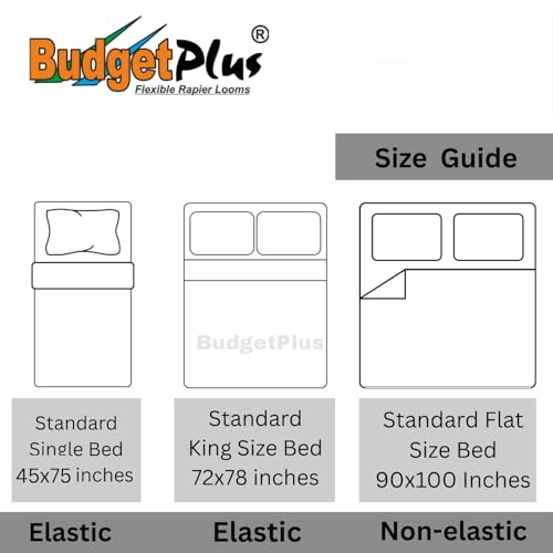 Image of Budget Plus 7D Cotton Feel Super Soft Fabric King Size bedsheet 7D Print Bedsheet for Double Bed with 2 Pillow Covers.