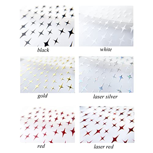 Star Nail Art Stickers For Nail Art Designs And Nail Decorations Self Adhesive 4 Point Stars Nail Decals For Women Girls Kids For Fingernails Acrylic Nails Decor (6 Sheets) #TOP2