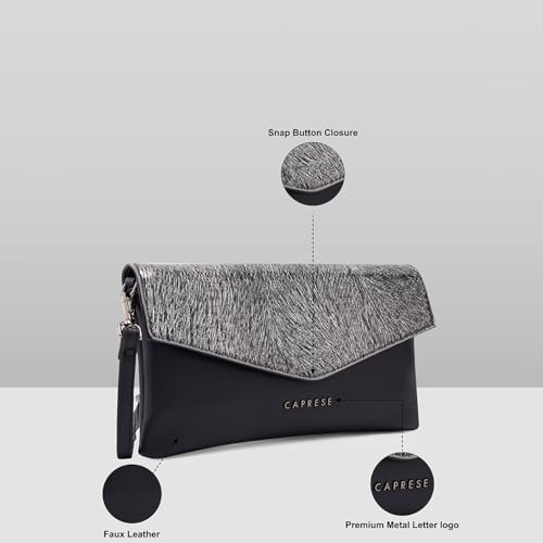 Image of Caprese Ava Clutch, Large | Versatile Clutch for Women with Adjustable & Detachable Straps & Secure Zip Closure | Stylish Shoulder Bag | Perfect for Parties, Weddings & Special Occasions