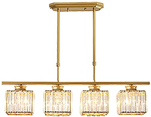 Lustre moderne 4 têtes rectangulaire plafonnier LED E27 classe A ++