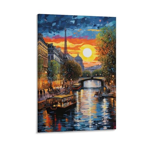 Toile architecture paysage urbain 30x45cm pour rompre la monotonie des murs blancs de votre maison
