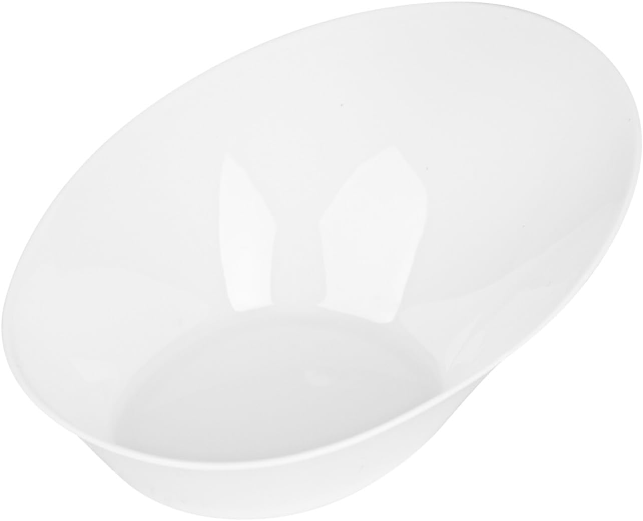 Restaurantware Oval White Plastic Ellipse Dish - 4" x 3" x 1 1/4" - 50 count box