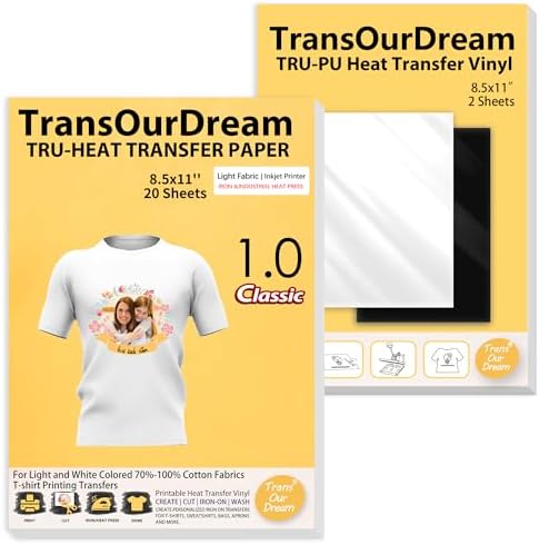 Iron-on Heat Transfer Paper 20 Sheets Iron-On Transfer Paper For Light Fabrics - 8.5x11 Inch For Inkjet T-shirt Transfer Paper - Foto 8