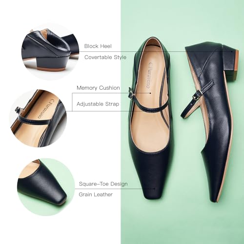 Image of C.Paravano Women's Pumps | Mary Jane Flats | Low Heel Dress Shoes | Convertible Heel Shoes