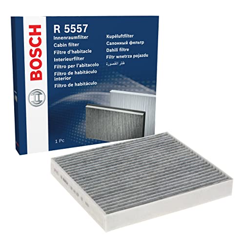 Bosch R5557 Filtro de Habitáculo de Carbón Activo - Filtro de Repuesto Contra Olores Desagradables, Polen y Polvo, Para un Aire más Limpio en el Vehículo