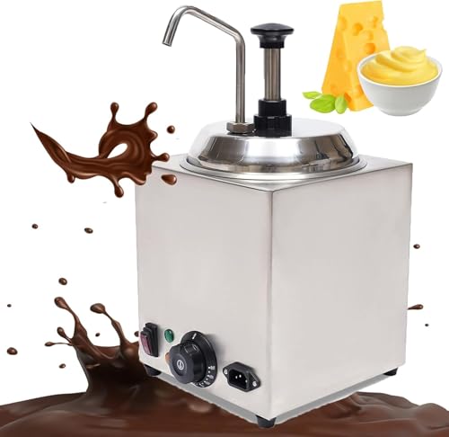 ZMJGLL Dispensador de Queso con Bomba, dispensador de sirope de Chocolate Caliente y Mantequilla para Palomitas de maíz, Acero Inoxidable, máquina de Queso de 800 W, Control preciso de Temperatura