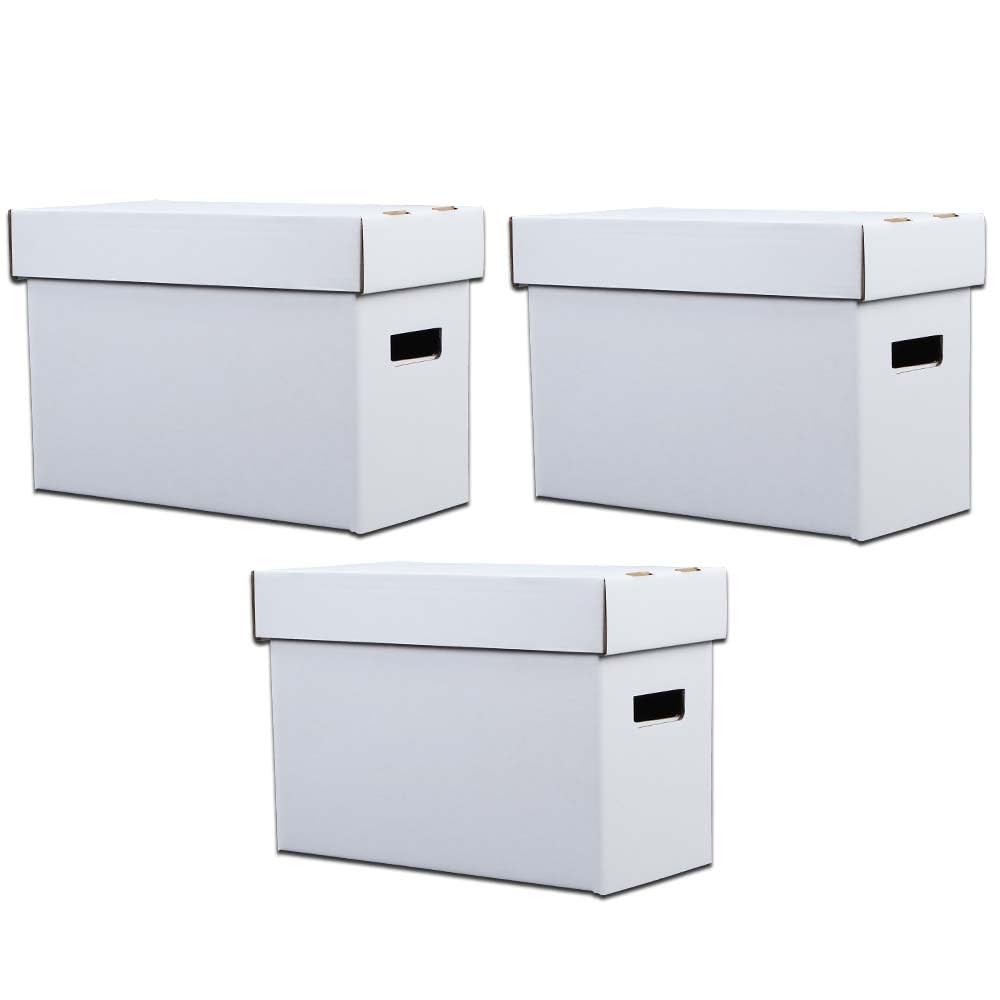 CNNELL 3 Pack Comic Book Storage Box - Holds 150-175 Comics, Collapsible, Stackable, Moistureproof, Archival Cardboard